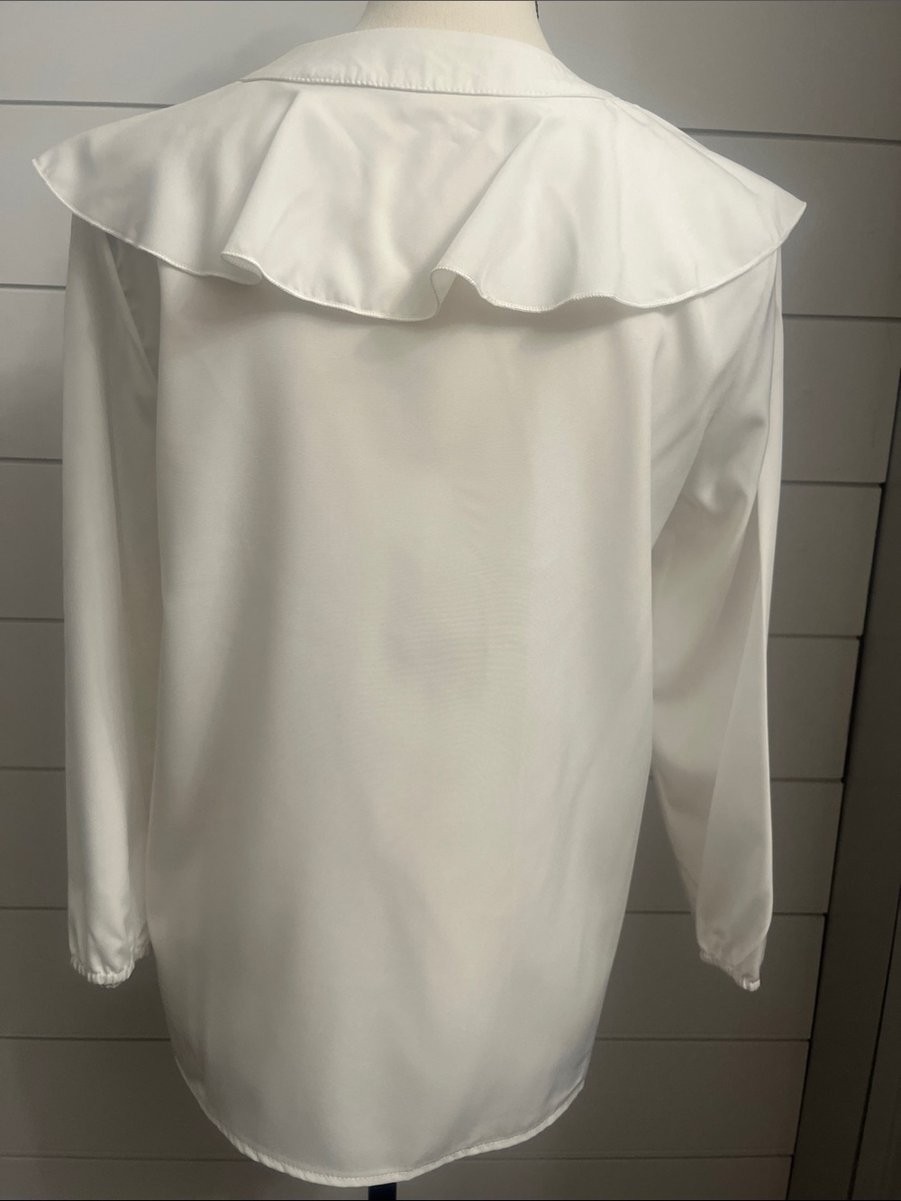 White Ruffle Front Blouse - Picture 3 of 5